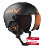 Black Crevice Leogang Children's Visor Helmet, Matte Black / Orange,