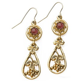 MANUFACTURED IN USA - Grape Earrings with Garnet