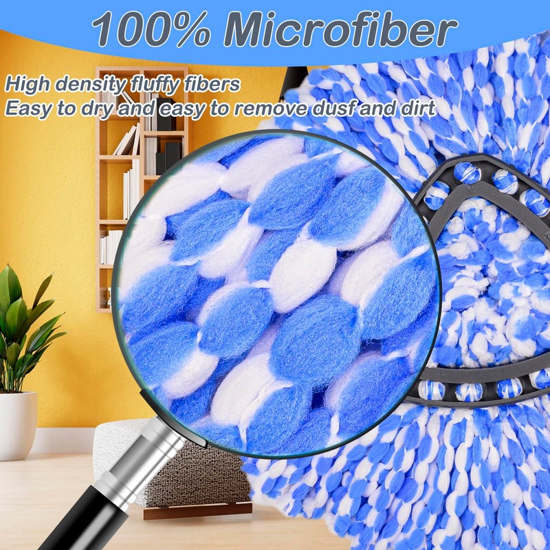 6 Pack Mop Head Replacement Compatible for vileda Triangle Swivel