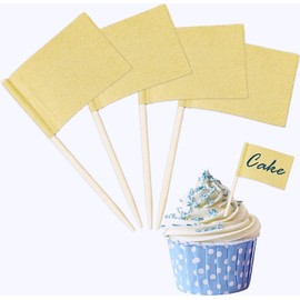 100PCS Blank Toothpick Flags Kraft Paper Food Labels (3.5 * 2.5cm) Fruit Picks for Party Food, Cheese Plate & Cupcake Toppers, Cheese Label, Baby Shower Names, Fruit Salad Cocktail Sticks(Kraft Paper)
