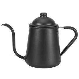 Stainless Steel Coffee Pot Black 900ml Long Mouth Portable Durable Coffee Kettle for Home Bar Coffee Shop Restaurant Milk Tea Shop