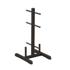 Body-Solid (GSWTB) Standard Weight Plates Tree & Bar Holder - 1000 lb Capacity Plate Storage Rack with Central Load Distribution - Durable Powder Coat Finish