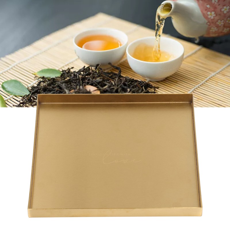 Gold Stainless Steel Tray Decorative Jewelry Dish Makeup Tray Organizer