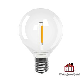 Holiday Bright Lights Warm White G50 Replacement Bulbs Set of 2, LED Straight Filament Outdoor Patio String Lights