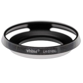 vhbw Lens Hood Compatible with Sony E PZ 16-50mm f3.5-5.6 OSS SELP1650 Lens 40.5mm Lens Black Silver Aluminium Round 6.4cm