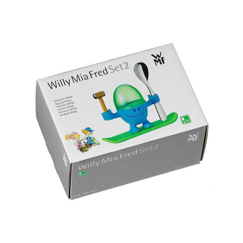 WMF Portauovo McEgg Bimbo con Cucchiaio Acciaio Inox, Plastica, Blu