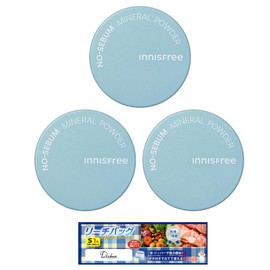 [Bulk Purchase] Innis-Free Nosebam Mineral Powder, 0.2 oz (5 g), Face Powder N, Set of 3, Anti-Crumble Makeup Sebum Control, Makeup, Sensitive Skin, Sebum and Shine Prevention, Dr.chronus, Gusseted