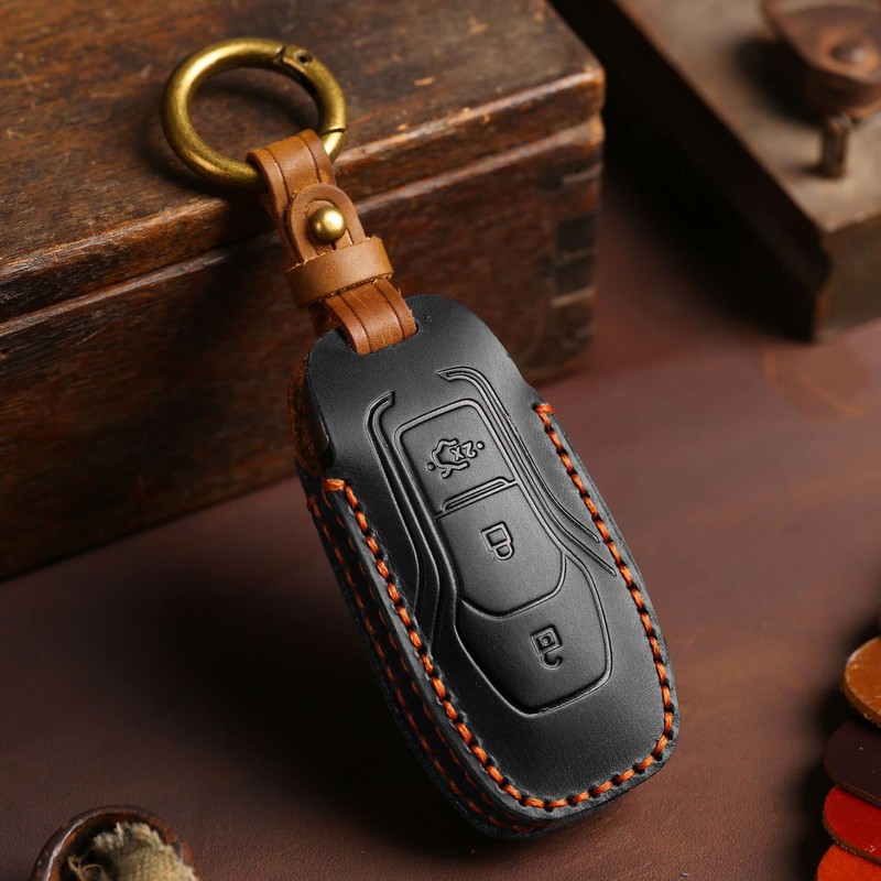 KUNIO Leather Key Case Suitable for Ford Focus Mondeo MK5