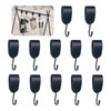S Hooks with Leather Loop, 12 Pieces, Black Coat Hooks,