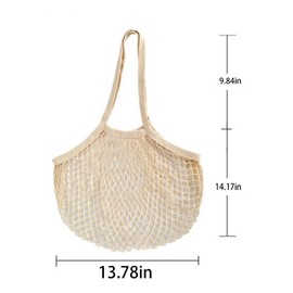 ZHQZZPH 2 Pack Reusable Produce Bags | Mesh Net Washable Long Cotton String Handles for Fruits & Vegetables - Eco-Friendly Breathable Grocery Storage Solution