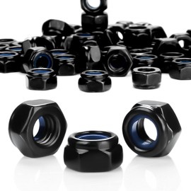 M6 Nuts Self-Locking Nuts Carbon Steel Nut M6 Pack of 55 DIN985 Black Locking Nuts Hex Nuts Niro Hex Nut Stop Nuts Self-Locking Lock Nuts Set