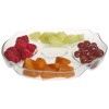 Pasabahce Glass Divided Serving Tray, Clear Relish Dish, 5 Section