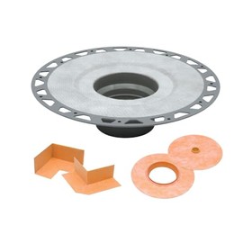 Schluter Kerdi-Drain PVC Shower Flange Kit with Preformed Waterproofing Corners - Ideal for New and Renovation Projects - 2-Inch Outlet, Easy Installation - KD2FLKPVC