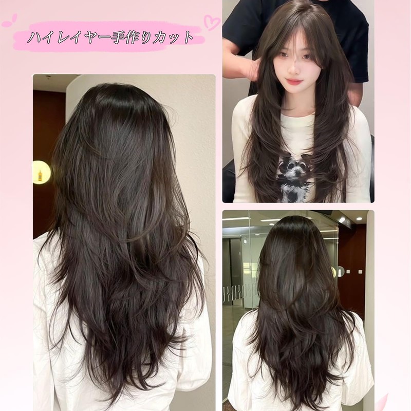 Hair Extension, Collar Legs Wig, Loose Curls (Dark Brown)