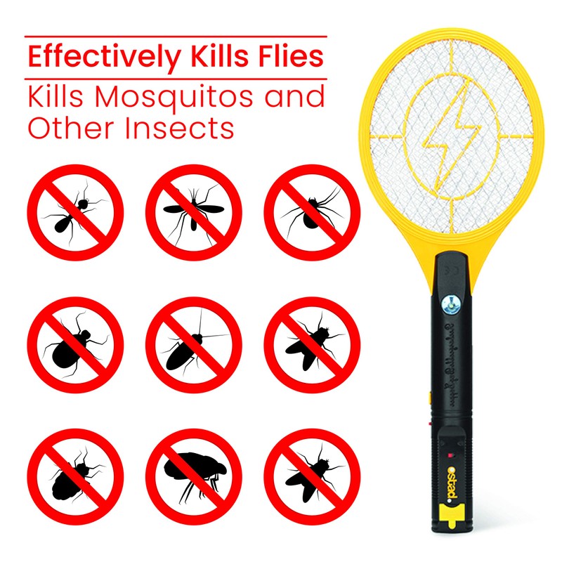 Electric Fly Swatter Racket - Indoor Bug Zapper for Home,