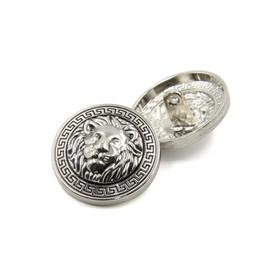 10PCS Clothes Buttons - Fashion Lion Head Sewing Button Round Shaped Metal Button Set for Men Women Blazer, Coat, Uniform, Shirt, Suit and Jacket (Silver, 20mm)