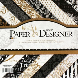 DESEACO Vintage Scrapbook Paper Pad 8" x 8" for Origami, Wrapping, Craft, Card Making, Damask Art, Alphabet, Photo Frame Album, Handmade Decorative Die Cuts Background