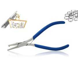 OdontoMed2011 Stainless Steel Split Ring Jewelry Plier, Round Handle, 5-Inch ODM, Blue Handle