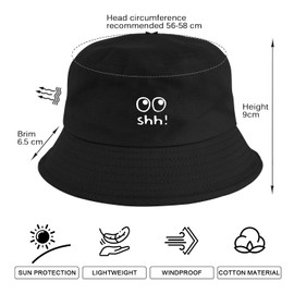 Xnova Fishing Hat Bucket Hat Men Women Colourful Print Hat Beach Sun Hat Fishing Hat Sun Protection Cotton Summer Hat Embroidered Fishing Hats Leisure Hat Unisex Outdoor Hats, Shh-Black, Unit size