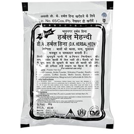 D.K Henna Bhavnagar Ki Prasidh Herbal Black Mehndi 50G (Pack of 4)