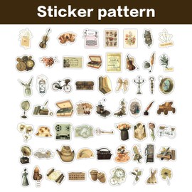 110 Stück Vintage Sticker, Sticker ästhetisch, Scrapbooking, für Tagebuch Album Notizbuch Scrapbook
