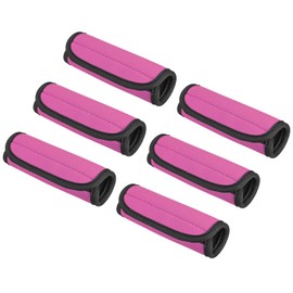 PATIKIL Luggage Handle Wrap, 6 Pack Neoprene Handbag Grip Cover Protector Identifier with Hook and Loop for Suitcase Grocery Shopping Bag, Pink