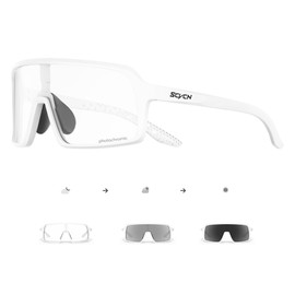 SCVCN Cycling Glasses, Self-tinting for Men and Women, Photochromic Sports Sunglasses, Clear Road Bike Glasses, TR90 Frame, Fast Cycling, MTB Cycling Glasses with UV400 Protection, Sports Glasses for