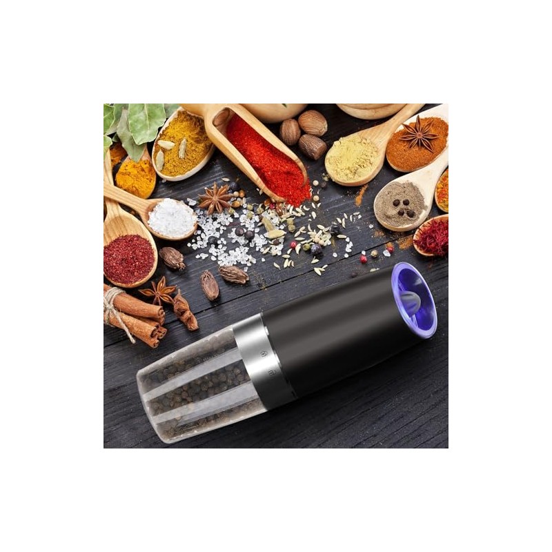 Gravity Electric Salt and Pepper Grinder Set with LED Light