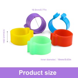 0XBIT Chicken Rings, Pack of 250 Poultry Foot Ring, 16 mm Colour Chicken Leg Rings, Removable Pigeon Rings, Suitable for Poultry, Chickens, Ducks, Pigeons, Bird Leg Rings, Breeding Industry