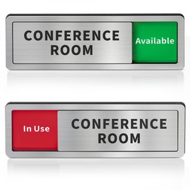 Conference Room Office Sign for Door Sliding Door Signs, In Use/Available, Vacant Occupied Privacy Slide Door Sign 8.2"x2.7"