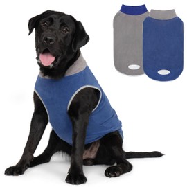 cyeollo 2 Pack Dog Sweater Fleece Vest Pullover Dog Sweatshirt Reflective Lightweight Dog Clothes for Large Dogs Boy Girl Pet Apparel Navy, Grey, XXXL