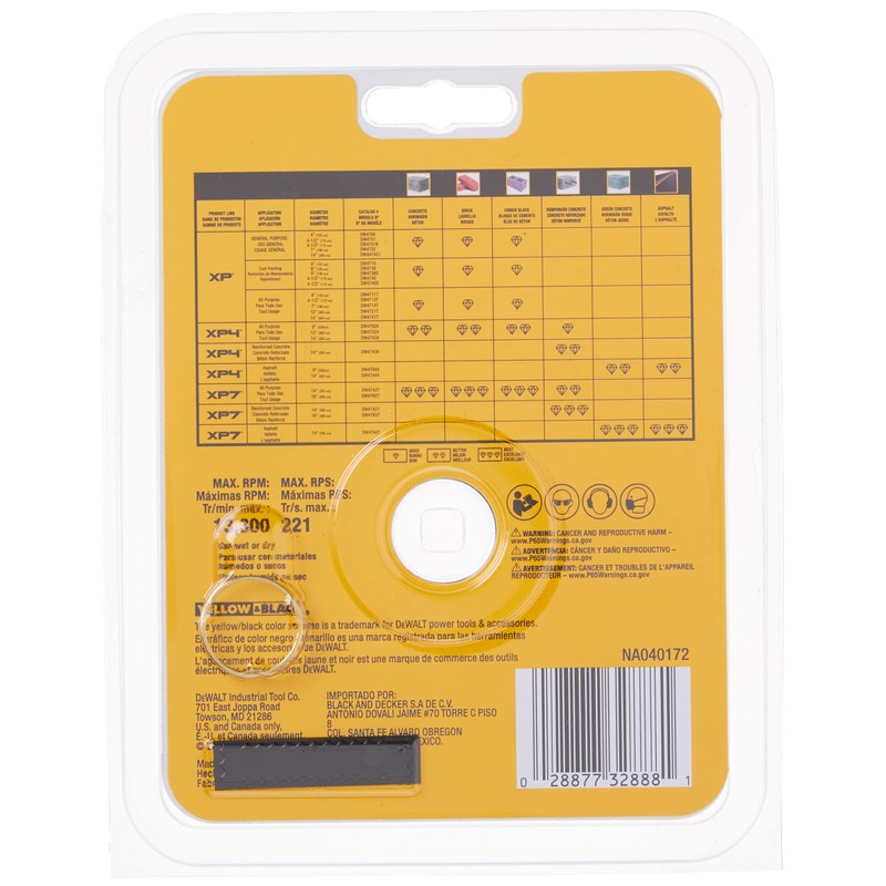 DEWALT Diamond Blade for Masonry, Dry Cutting, Continuous Rim, 7/8-Inch