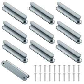 Mynoozi 10 Pack 80mm Long (64mm Hole Centre) Kitchen Cabinet Door Handles Pull, Hardware Drawer Handles, Kitchen Drawer Handles, Cabinet Pulls, Cupboard Door Handles (Grey)