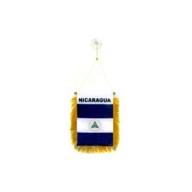 AZ FLAG Nicaragua mini Banner 6'' x 4'' - Nicaraguan PENNANT 15 x 10 cm - mini Banners 4x6 inch suction cup hanger