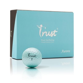 Trust Golf Balls Aurora | Tour-Level Performance | Stand Out | Maximum Distance | Straight Flight | Stopping Power | Crystal Urethane Cover for Ultimate Control (Blue, 12 Balls)