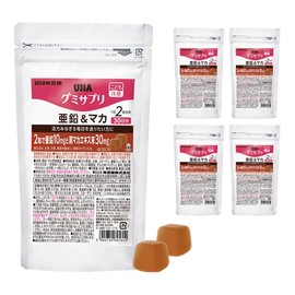 【まとめ買い】UHA味覚糖 通販限定 グミサプリ 亜鉛&マカ 30日分（60粒） コーラ味 5個セット
