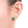 Belacqua Natural 8mm Green Round Jade Stud Earrings in 14k