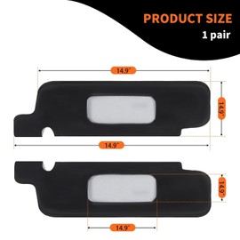 Aspaton 2Pcs Sun Visor Cover Protector Driver Passenger Side Compatible with Mustang 1994-2004 Black Microfiber Leather