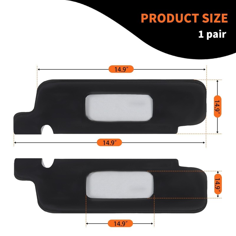 Aspaton 2Pcs Sun Visor Cover Protector Driver Passenger Side Compatible