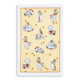 Kracht Terry Tea Towel with Cat and Mouse Print 45 x 70 cm 100% Cotton
