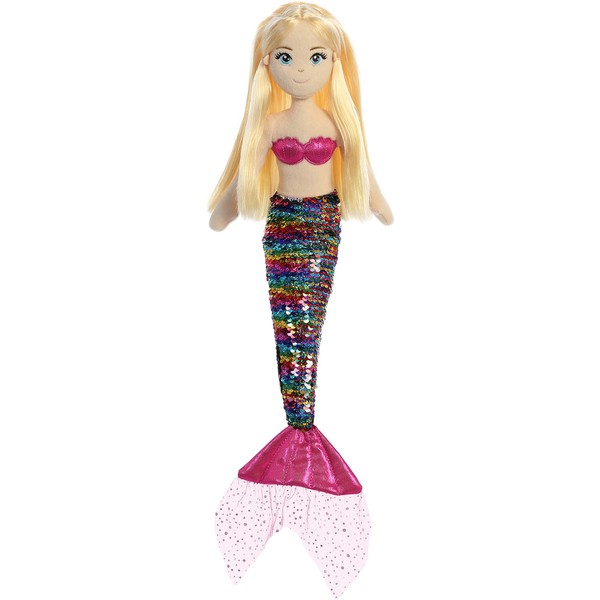 Aurora® Enchanting Sea Sparkles™ Sequin Sparkles™ Isla Stuffed Animal - Imaginative Play - Magical Companions - Multicolor 18 Inches