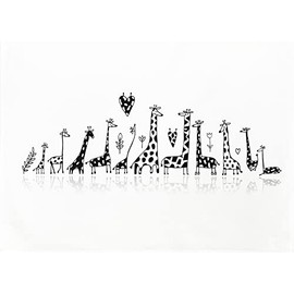 Half a Donkey Love the Giraffes - Large Cotton Tea Towel