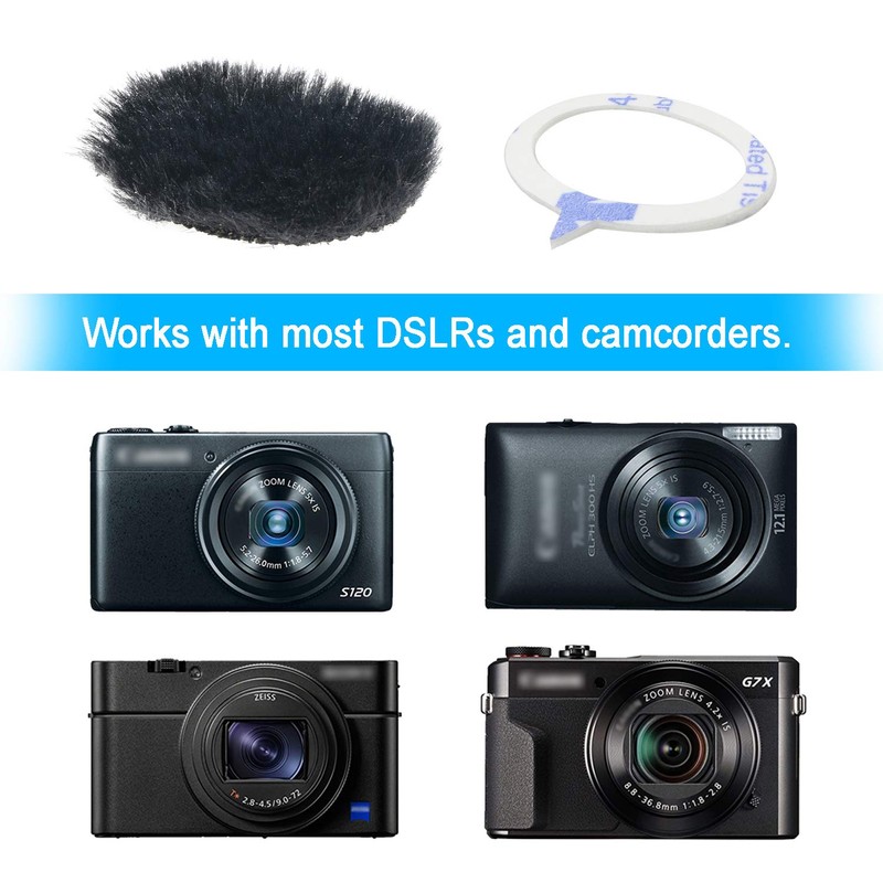 YOUSHARES Camera Mic Windscreen, 8 Pieces Fur Wind Muff Wind