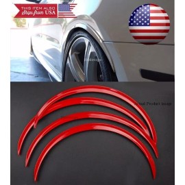 Unbranded 2 Pairs Red Flexible 1" Arch Wide Fender Flares Extension Lip Guard For Mini
