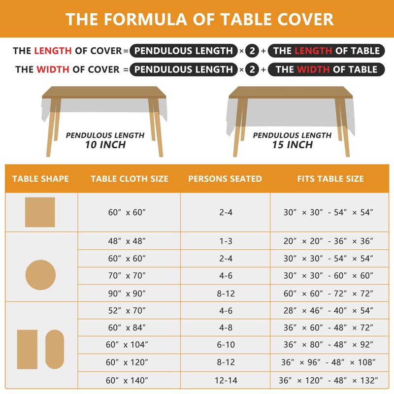Fall Tablecloth 60'' x 84'' Rectangle, Fall Decorations for Home
