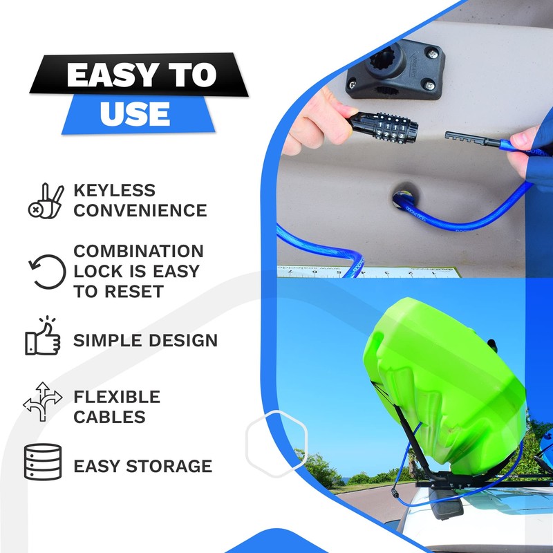DocksLocks Weatherproof Straight Security Cable Lock (5ft to 25ft Lengths)