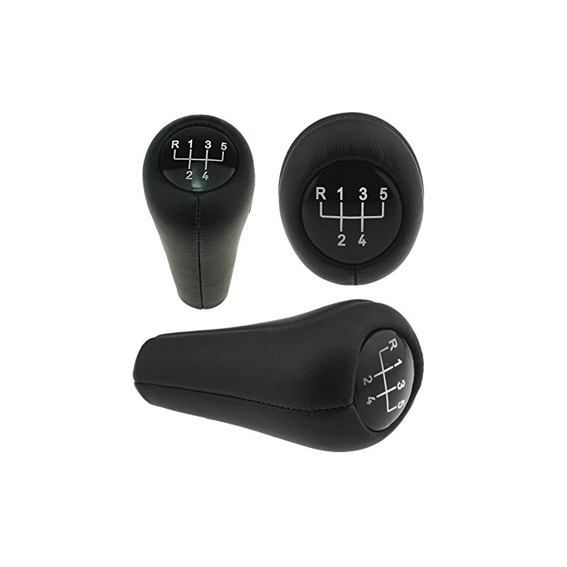 DoLED Leather Gear Knob Gear Lever in Black with 5