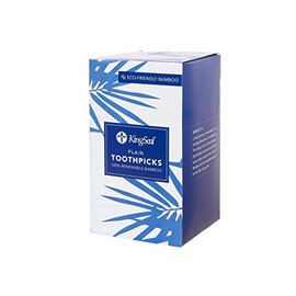 12,000 Count | KingSeal 2.5 Inch Individually Paper Wrapped Plain Bamboo Toothpicks, Unflavored, Eco-Friendly, Commercial Bulk Pack - 12 Boxes x 1000