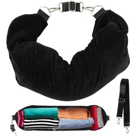 Almohada de viaje convertible en equipaje de mano, con funda de terciopelo suave