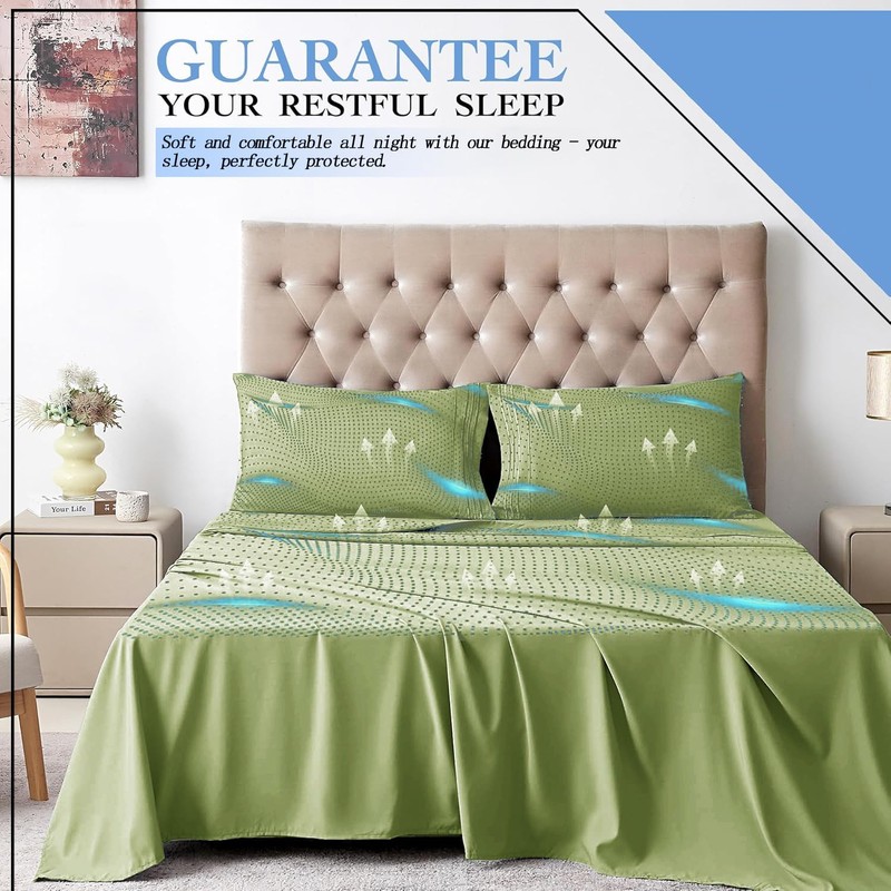 Queen Sheet Set-4pc Luxury Hotel Soft Bed Sheet Set, 100%